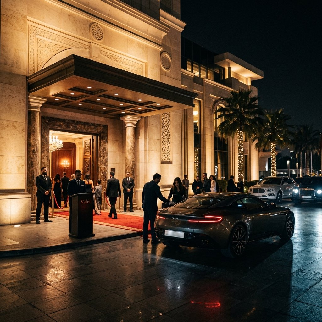 مدخل قاعة مناسبات مضاء بالكويت